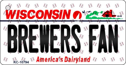 KC-10794 Brewers Fan Wisconsin State License Plate Key Chain