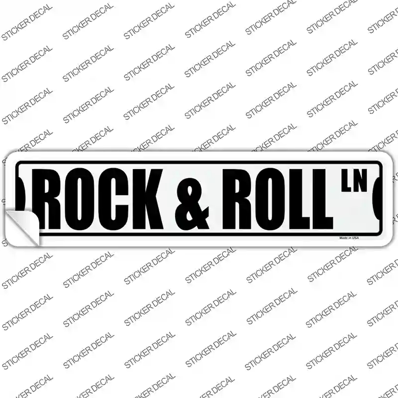 K-1881s-L Rock & Roll Ln Novelty Narrow Sticker Decal, Large