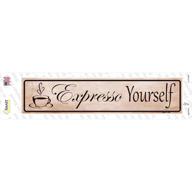 K-394s-M Expresso Yourself Novelty Narrow Sticker Decal, Medium