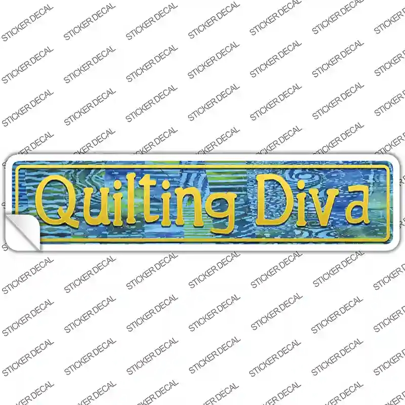K-448s-S Quilting Diva Novelty Narrow Sticker Decal, Small
