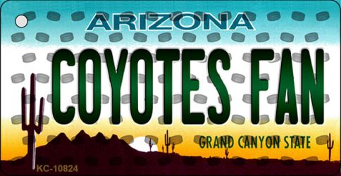 KC-10824 Coyotes Fan Arizona State License Plate Key Chain