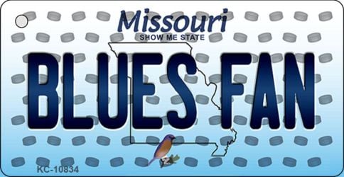 KC-10834 Blues Fan Missouri State License Plate Key Chain