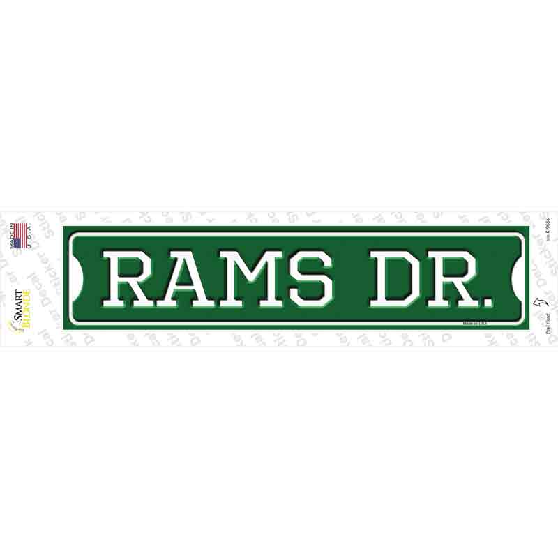 K-966s-M Rams Dr Novelty Narrow Sticker Decal, Medium
