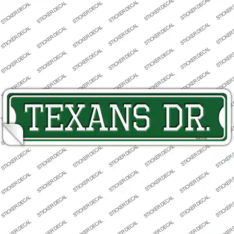 K-972s-L Texans Dr Novelty Narrow Sticker Decal, Large