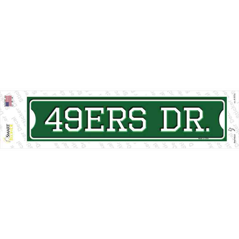 K-975s-M 49ers Dr Novelty Narrow Sticker Decal, Medium