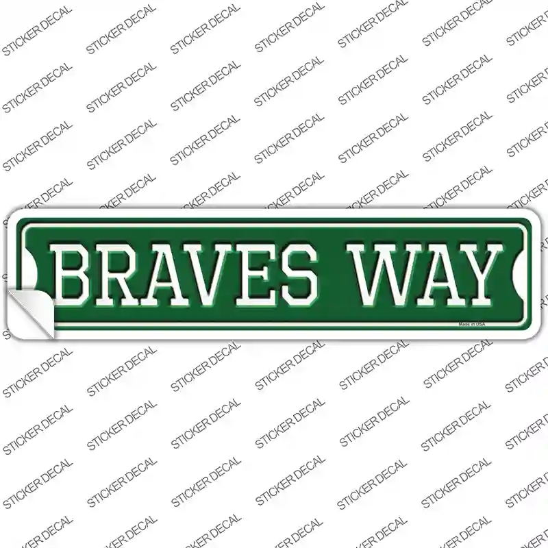 K-980s-XL Braves Way Novelty Narrow Sticker Decal, Extra Large