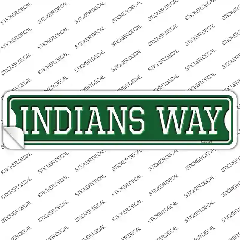 K-987s-L Indians Way Novelty Narrow Sticker Decal, Large