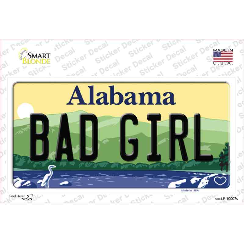 LP-10007s-M Bad Girl Alabama Novelty Sticker Decal, Medium