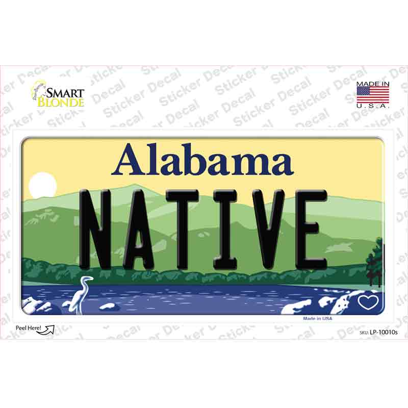 LP-10010s-M Native Alabama Novelty Sticker Decal, Medium