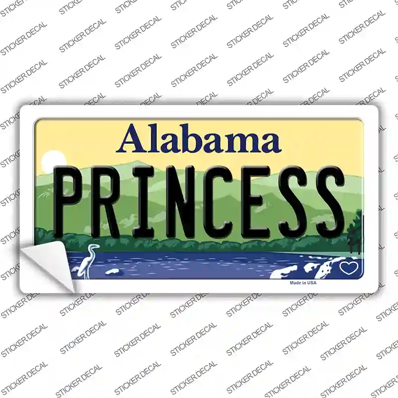 LP-10011s-S Princess Alabama Novelty Sticker Decal, Small