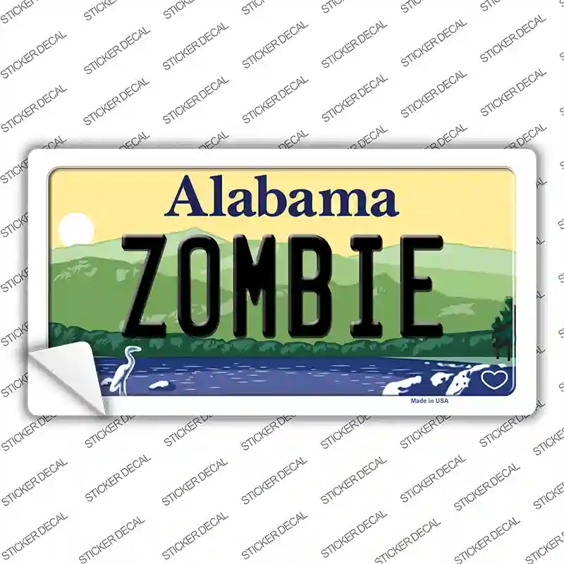 LP-10020s-S Zombie Alabama Novelty Sticker Decal, Small