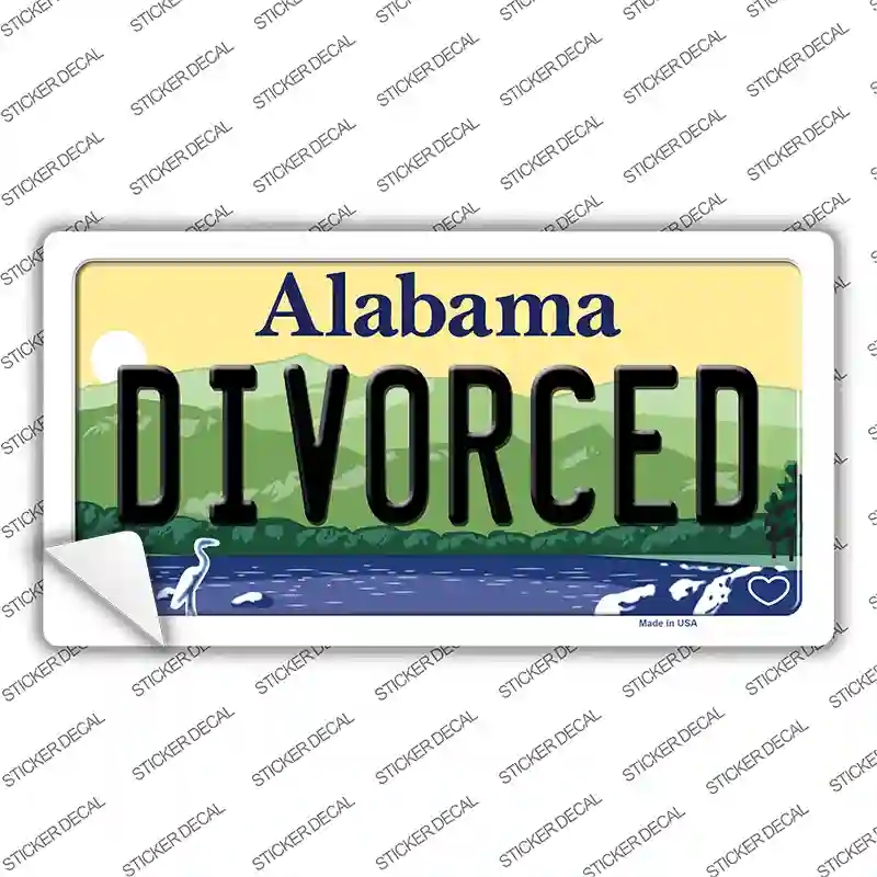 LP-10024s-S Divorced Alabama Novelty Sticker Decal, Small