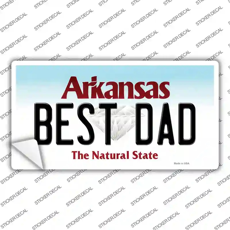 LP-10062s-L Best Dad Arkansas Novelty Sticker Decal, Large