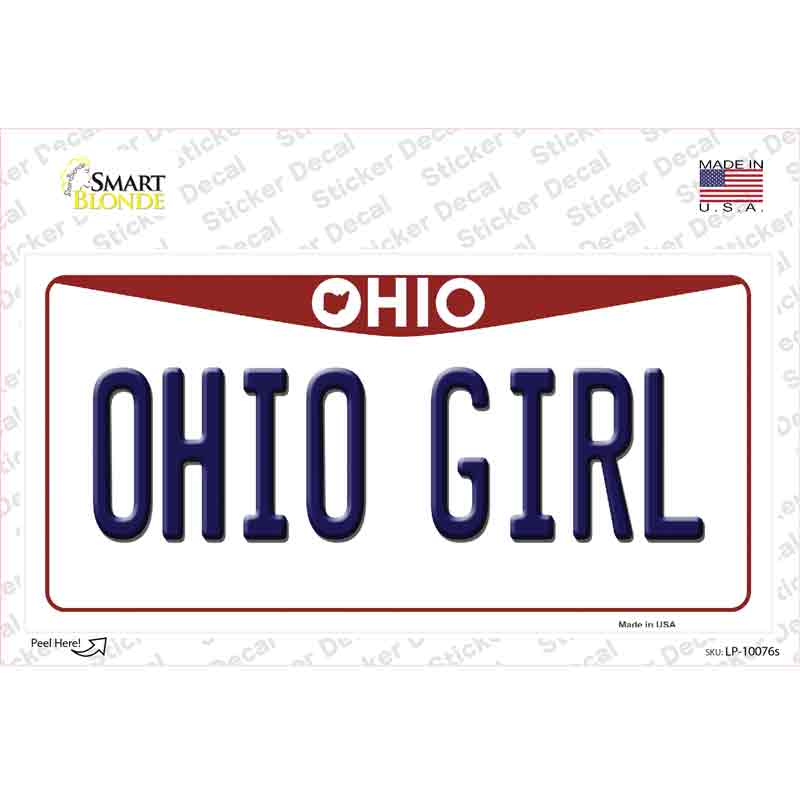 LP-10076s-M Ohio Girl Novelty Sticker Decal, Medium