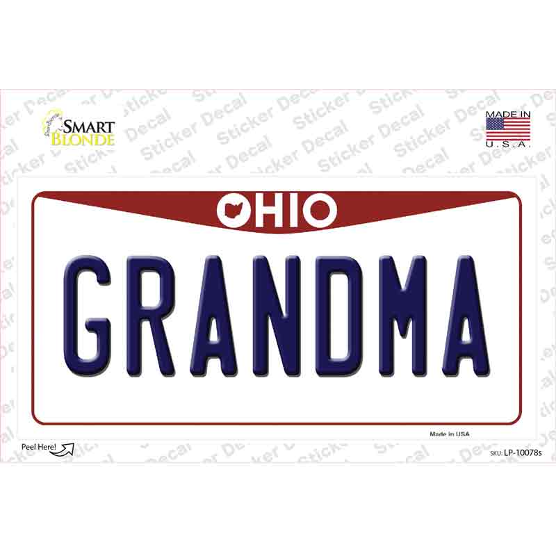 LP-10078s-M Grandma Ohio Novelty Sticker Decal, Medium