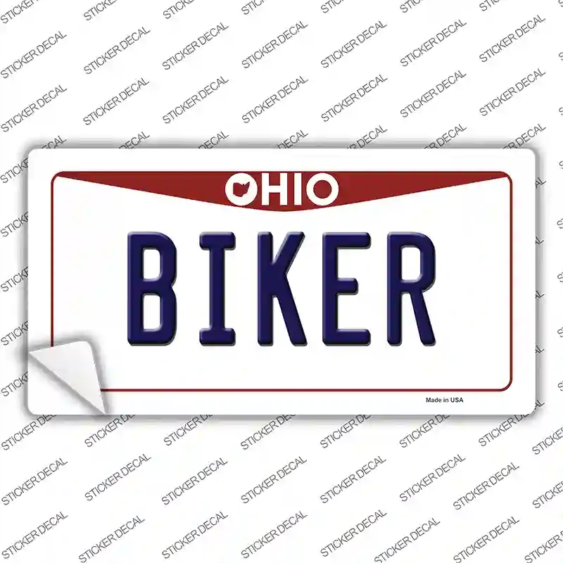 LP-10096s-S Biker Ohio Novelty Sticker Decal, Small