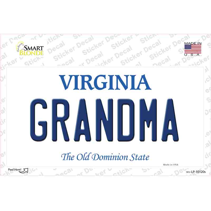 LP-10120s-M Grandma Virginia Novelty Sticker Decal, Medium