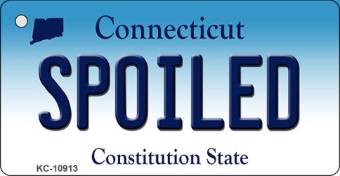 KC-10913 Spoiled Connecticut State License Plate Key Chain