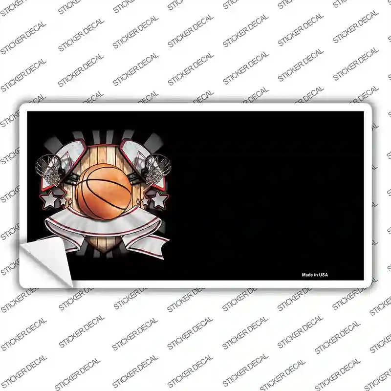 LP-3790s-L Basketball Banner Offset Novelty Sticker Decal, Large