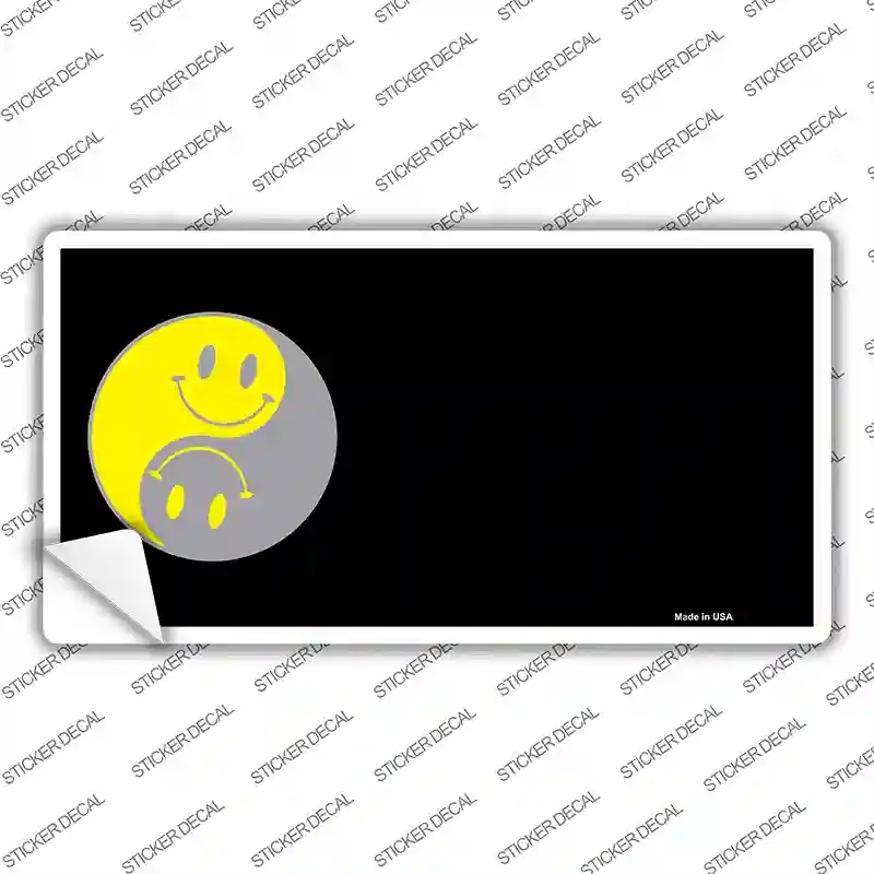 LP-3865s-L Yin Yang Smiley Offset Novelty Sticker Decal, Large
