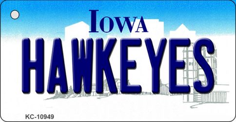 KC-10949 Hawkeyes Iowa State License Plate Novelty Key Chain