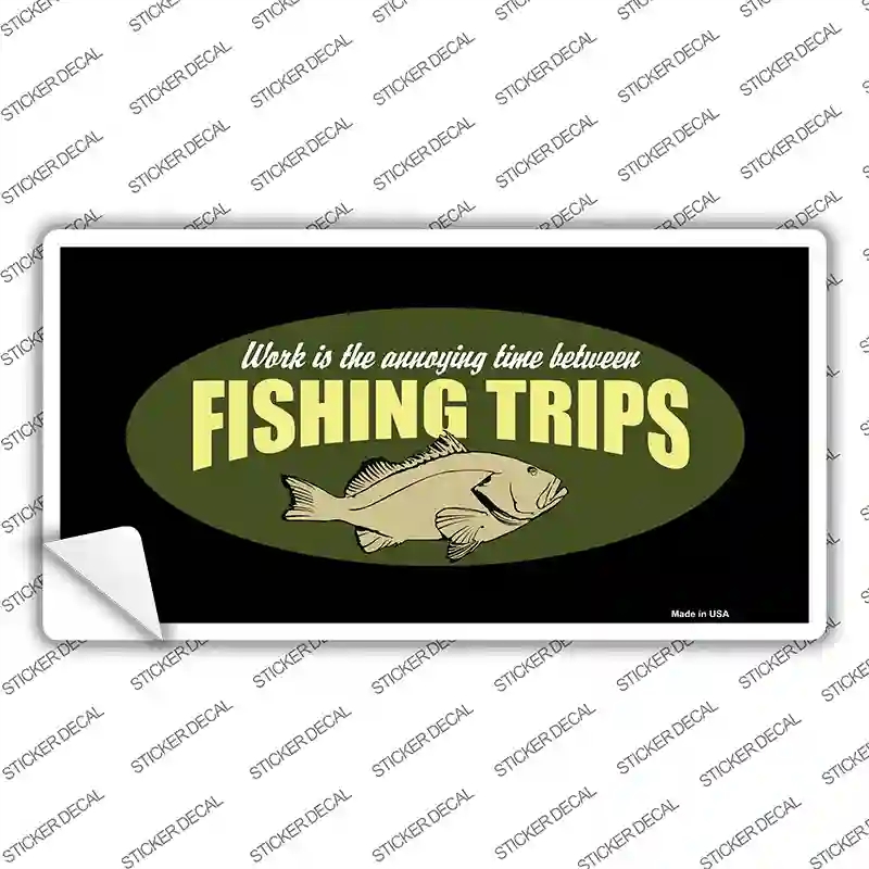 LP-3884s-L Fishing Trips Novelty Sticker Decal, Large