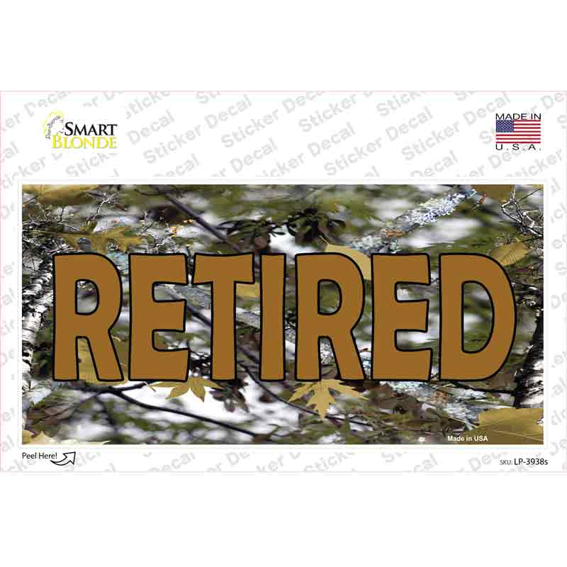LP-3938s-M Retired Camouflage Novelty Sticker Decal, Medium
