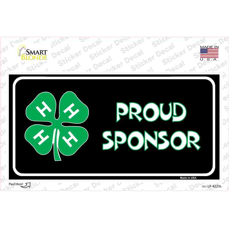 LP-4223s-L 4-H Proud Sponsor Novelty Sticker Decal, Large