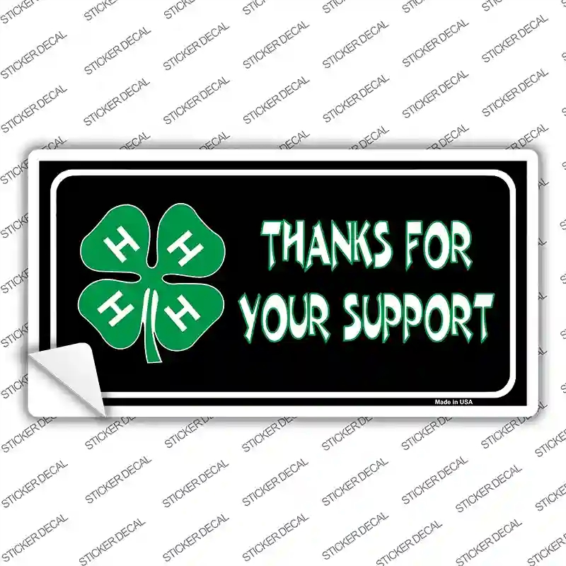 LP-4226s-L Thanks for Your Support 4-H Novelty Sticker Decal, Large