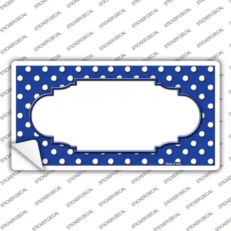 LP-4353s-S Scallop Blue White Polka Dot Novelty Sticker Decal, Small