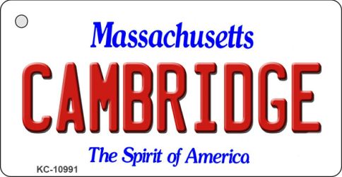 KC-10991 Cambridge Massachusetts State License Plate Key Chain