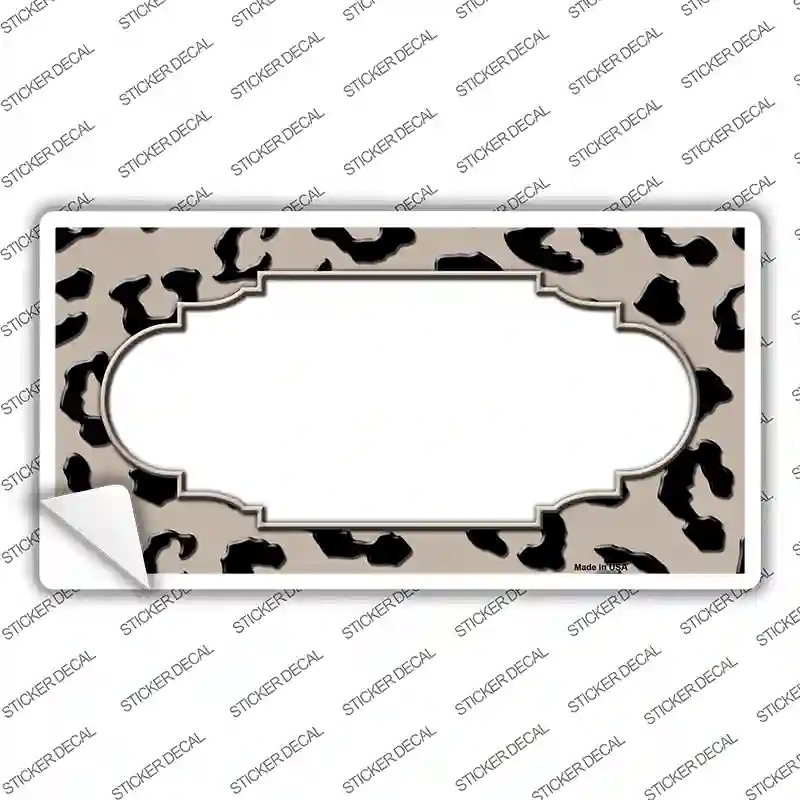 LP-4556s-S Tan Black Cheetah Scallop Novelty Sticker Decal, Small