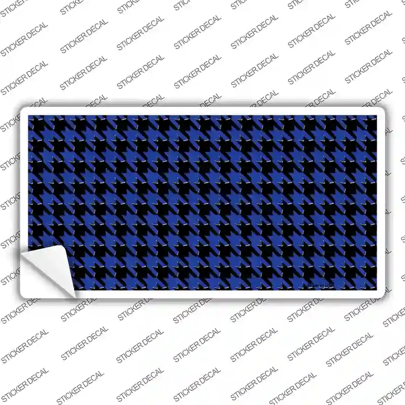 LP-4562s-S Blue Black Houndstooth Novelty Sticker Decal, Small