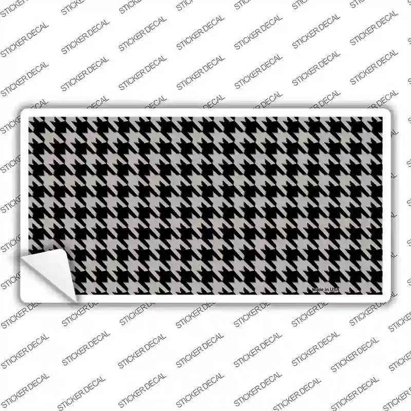LP-4566s-S Gray Black Houndstooth Novelty Sticker Decal, Small