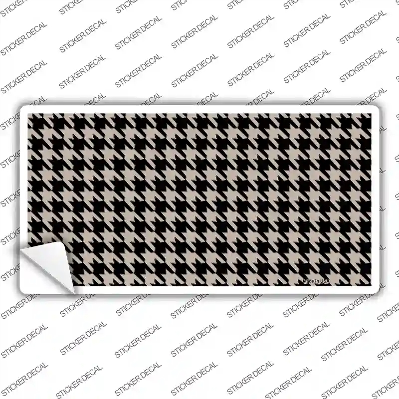 LP-4571s-L Tan Black Houndstooth Novelty Sticker Decal, Large