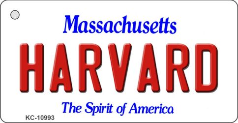 KC-10993 Harvard Massachusetts State License Plate Key Chain