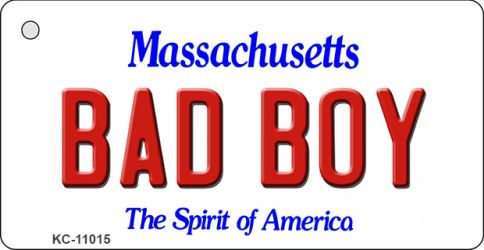 KC-11015 Bad Boy Massachusetts State License Plate Key Chain