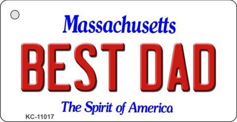 KC-11017 Best Dad Massachusetts State License Plate Key Chain