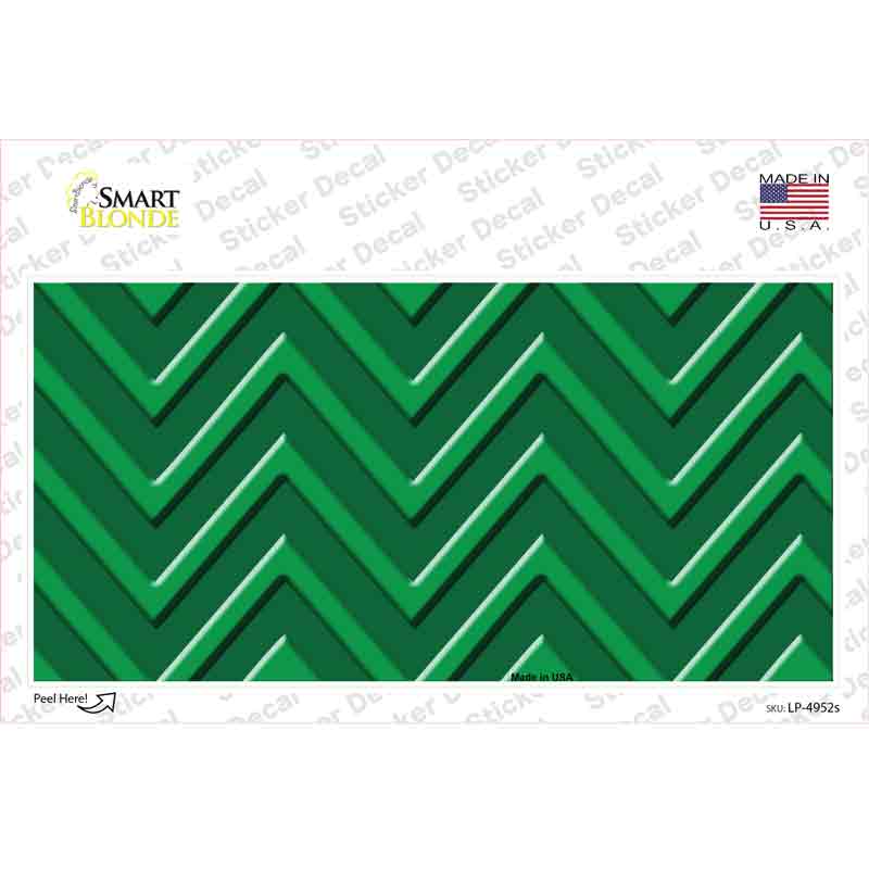 LP-4952s-M Green Light Green Chevron Novelty Sticker Decal, Medium