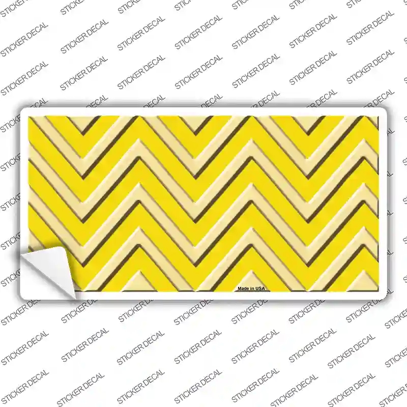 LP-4954s-S Yellow Light Yellow Chevron Novelty Sticker Decal, Small