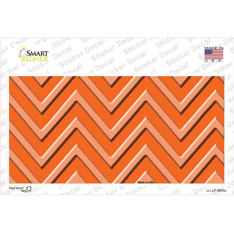 LP-4955s-M Orange Light Orange Chevron Novelty Sticker Decal, Medium