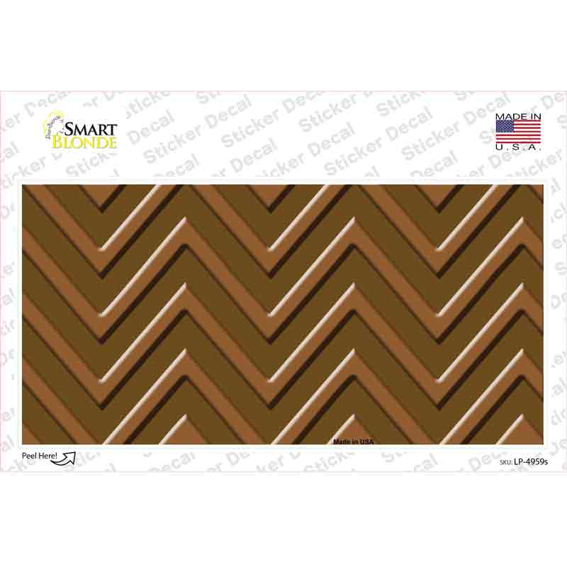 LP-4959s-M Brown Light Brown Chevron Novelty Sticker Decal, Medium