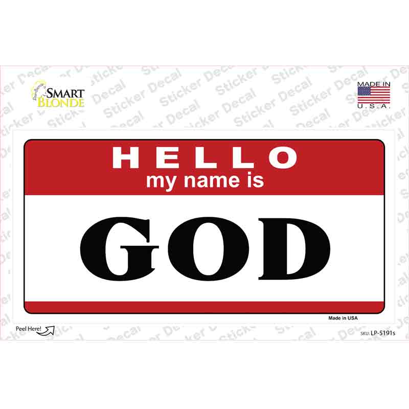 LP-5191s-M Name is God Novelty Sticker Decal, Medium