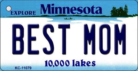 KC-11079 Best Mom Minnesota State License Plate Novelty Key Chain