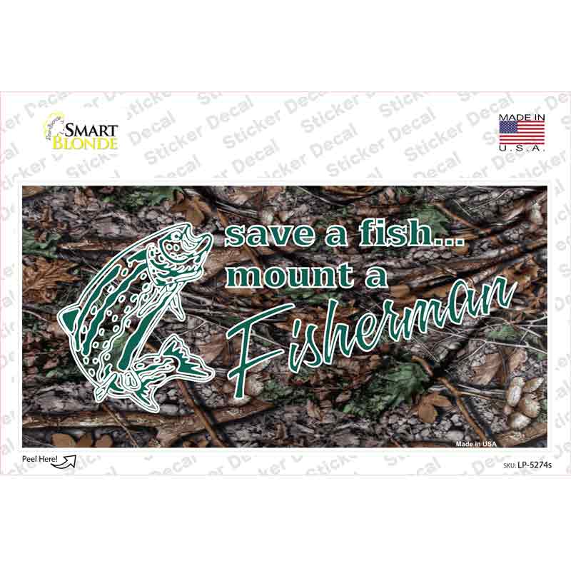 LP-5274s-M Save A Fish Novelty Sticker Decal, Medium