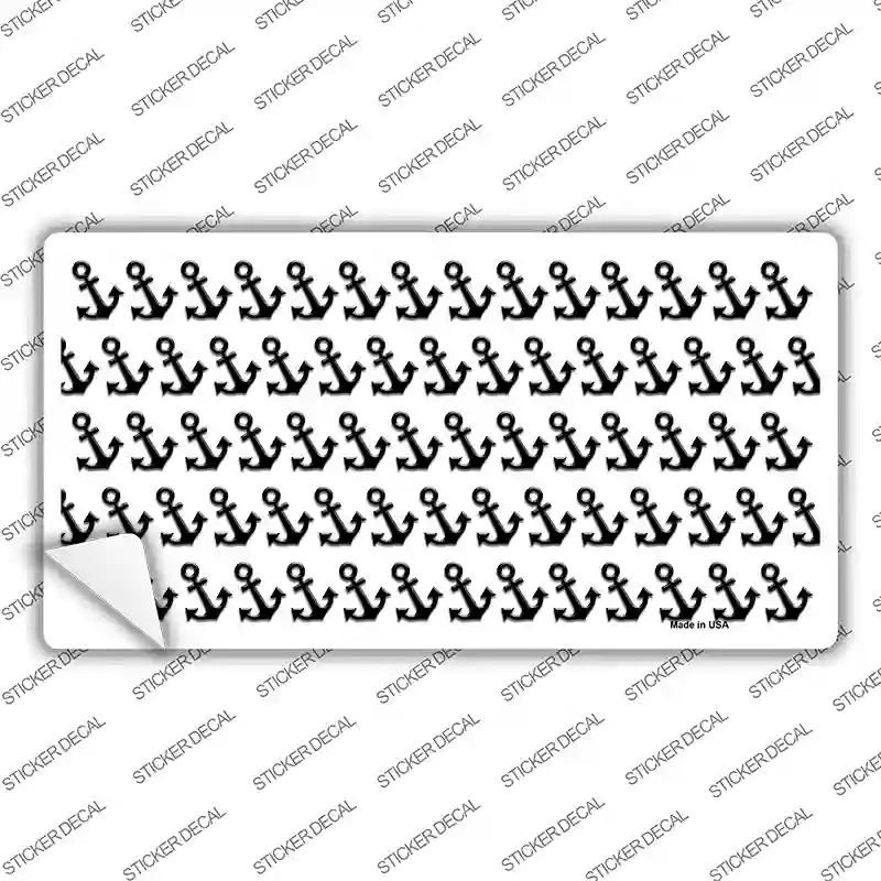 LP-5283s-L White Black Anchor Novelty Sticker Decal, Large
