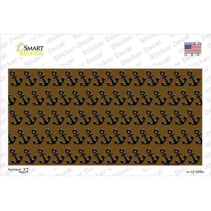 LP-5292s-M Brown Black Anchor Novelty Sticker Decal, Medium