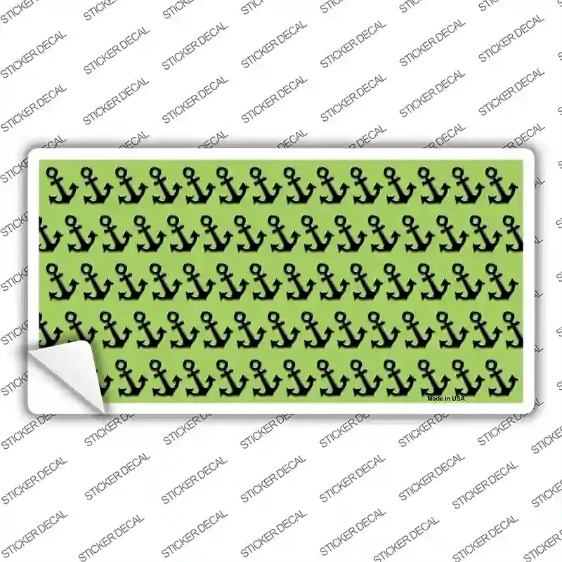 LP-5294s-S Lime Green Black Anchor Novelty Sticker Decal, Small