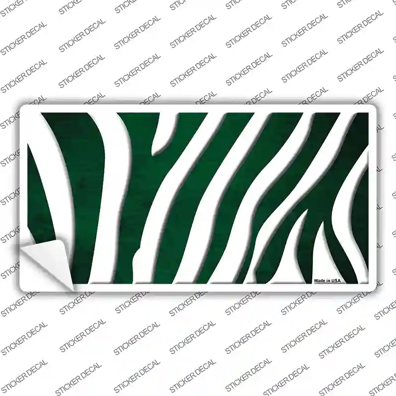 LP-6923s-S Green White Zebra Oil Rubbed Novelty Sticker Decal, Small