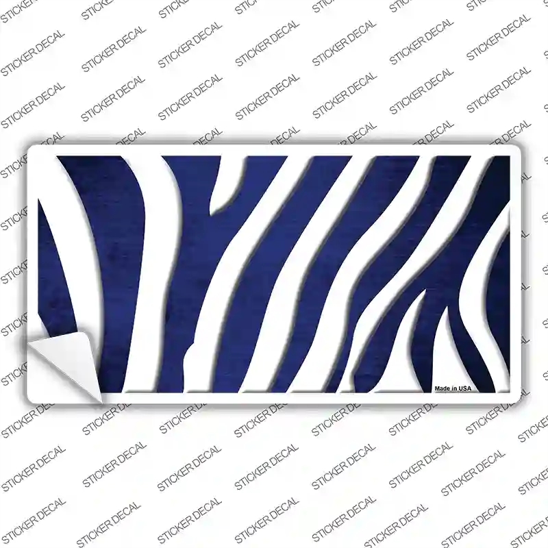 LP-6924s-XL Blue White Zebra Oil Rubbed Novelty Sticker Decal, Extra Large